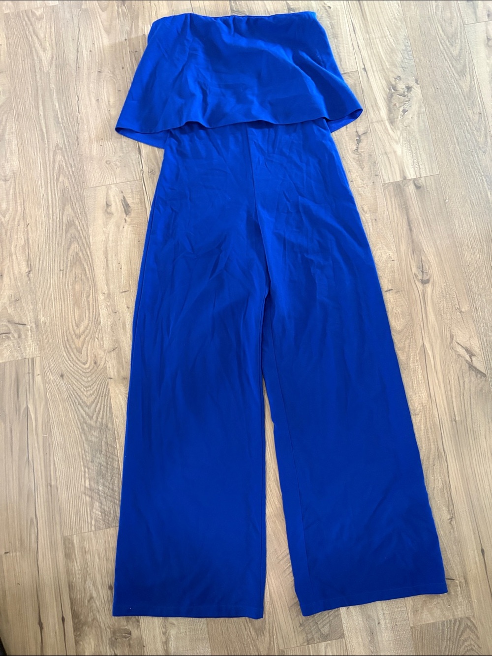 DO+BE Strapless Wide-Leg Jumpsuit in Royal Blue
